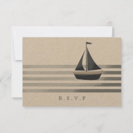 Zeilboot nautische RSVP maaltijd keuzes Kaartje