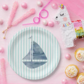 Zeilboot Nautische Schilderij Oceaan Papieren Bordje (Feest)