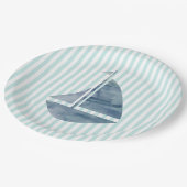 Zeilboot Nautische Schilderij Oceaan Papieren Bordje (Gekanteld)