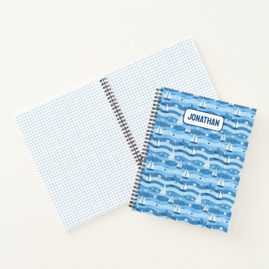 Zeilboot Nautische School Aangepaste Spiraal Noteb Notitieboek (Binnen)