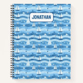 Zeilboot Nautische School Custom Spiral Notitieboe Notitieboek (Voorkant)
