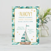 Zeilboot Nautische Verjaardag Kaart (Staand voorkant)