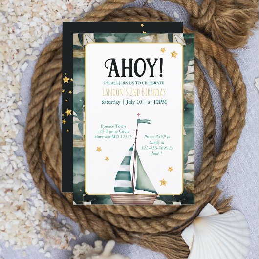  zeilboot nautische verjaardag kaart