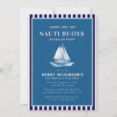Zeilboot Nautische Verlovingsfeest Uitnodiging (Voorkant)
