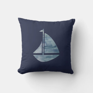 Zeilboot Navy Blue Nautical Pillow Kussen