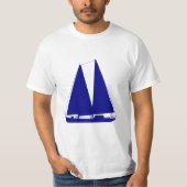 Zeilboot Navy Blue Nautical T-shirt (Voorkant)