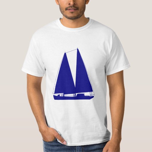 Zeilboot Navy Blue Nautical T-shirt (Voorkant)