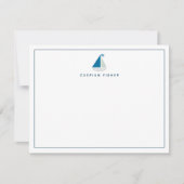 Zeilboot Navy Blue Stationery Note Kaart Notitiekaartje (Voorkant)