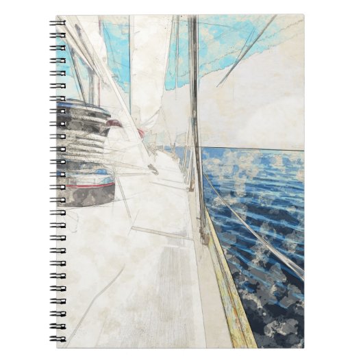 zeilboot Notitieboek – Nautische schets (Voorkant)