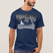 Zeilboot Oceaan Strand Palmboom T-shirt (Voorkant)