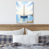 Zeilboot Omwikkelde Canvas Muur Hanging Afdruk (Insitu (Slaapkamer))