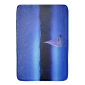 Zeilboot onder een Sterrennacht Sky Badmat (Voorkant Verticaal)