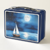 Zeilboot onder een volle maan (Achterkant)