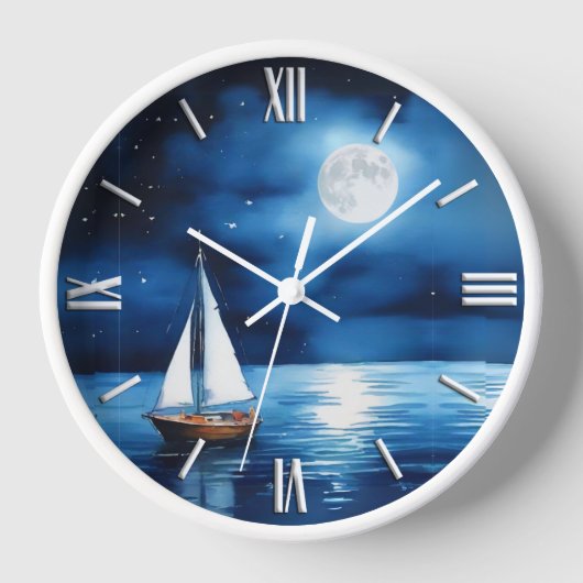 Zeilboot onder een volle maan (Voorkant)