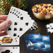 Zeilboot onder een Volle Maan Dagboek Pokerkaarten (Insitu)