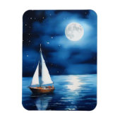 Zeilboot onder een volle maan magneet (Verticaal)