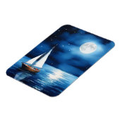 Zeilboot onder een volle maan magneet (Linkerzijde)