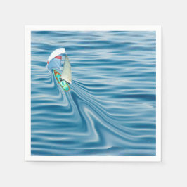 Zeilboot onder volle Sail en Spinnaker Servet