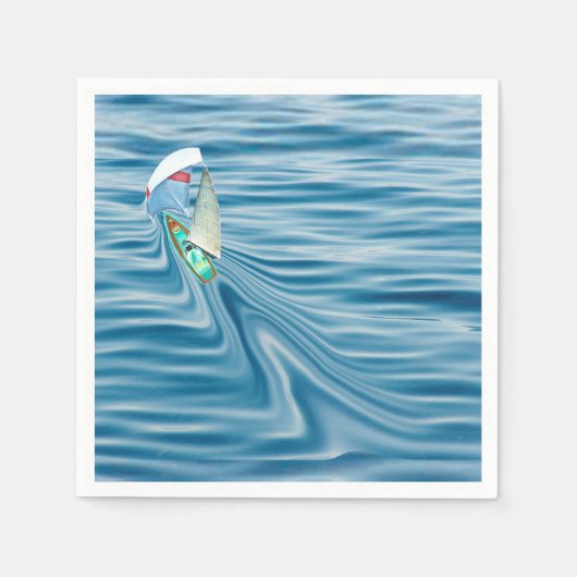 Zeilboot onder volle Sail en Spinnaker Servet (Voorkant)