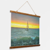 Zeilboot op Banderas Bay 0884 Hangend Wandkleed (Gebogen)