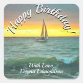 Zeilboot op Banderas Bay 0884 Vierkante Sticker (Voorkant)