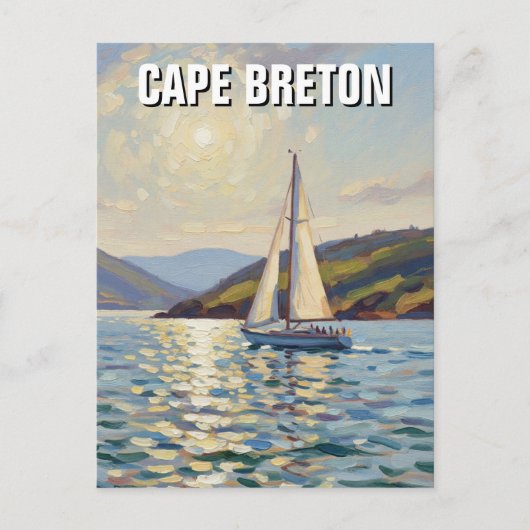 Zeilboot op Cape Breton Island Canada Briefkaart (Voorkant)