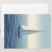Zeilboot op de hoge zeeen feestdagenkaart (Voorkant / Achterkant)