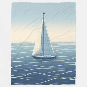 Zeilboot op de hoge zeeen fleece deken