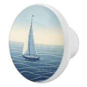 Zeilboot op de hoge zeeen keramische knop (Rechts)