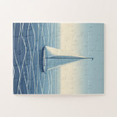 Zeilboot op de hoge zeeen legpuzzel (Horizontaal)