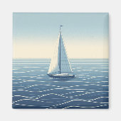 Zeilboot op de hoge zeeen magneet (Voorkant)