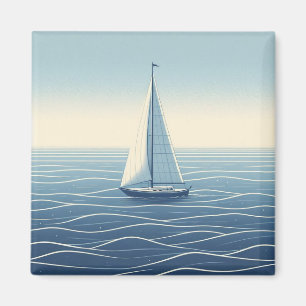 Zeilboot op de hoge zeeen magneet