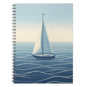 Zeilboot op de hoge zeeen notitieboek