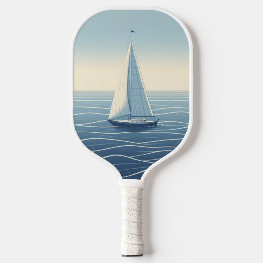 Zeilboot op de hoge zeeen pickleball paddle (Voorkant)