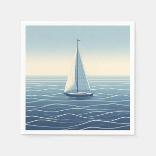 Zeilboot op de hoge zeeen servet