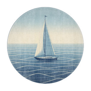 Zeilboot op de hoge zeeen snijplank