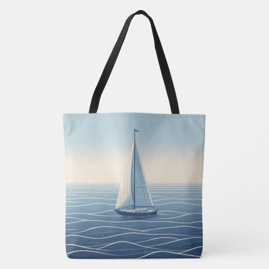 Zeilboot op de hoge zeeen tote bag (Voorkant)