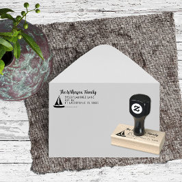 Zeilboot op de naam van de waterfamilie rubberstempel