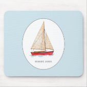 Zeilboot op de Nautische waterverf Muismat (Voorkant)