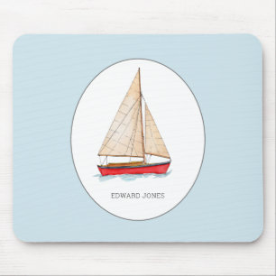 Zeilboot op de Nautische waterverf Muismat