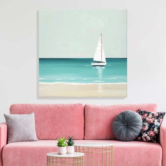 Zeilboot op de Open Zee Canvas Print (Insitu (Woonkamer))
