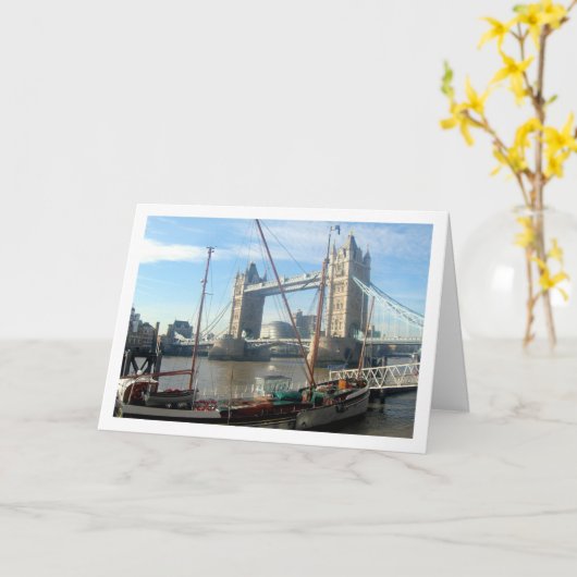 Zeilboot op de rivier de Theems, Londen, Engeland Kaart (Gele Bloem)