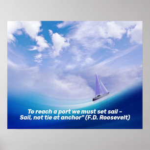 Zeilboot op een epic Wave Poster