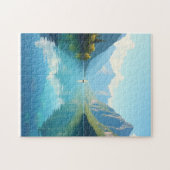 Zeilboot op een helder meer legpuzzel (Horizontaal)