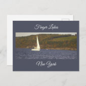 Zeilboot op een Lake Briefkaart (Voorkant / Achterkant)