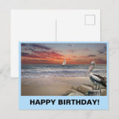 Zeilboot op een verjaardagsansichtkaart briefkaart (Voorkant / Achterkant)