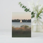 Zeilboot op het Briefkaart water (Staand voorkant)