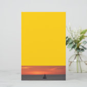 Zeilboot op het Briefpapier van mousserend Zee (Staand voorkant)