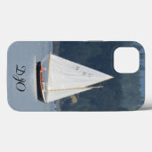 Zeilboot op het Hoesje van het meer initialen-Mate (Achterkant (horizontaal))