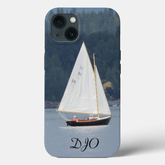 Zeilboot op het Hoesje van het meer initialen-Mate (Achterkant)